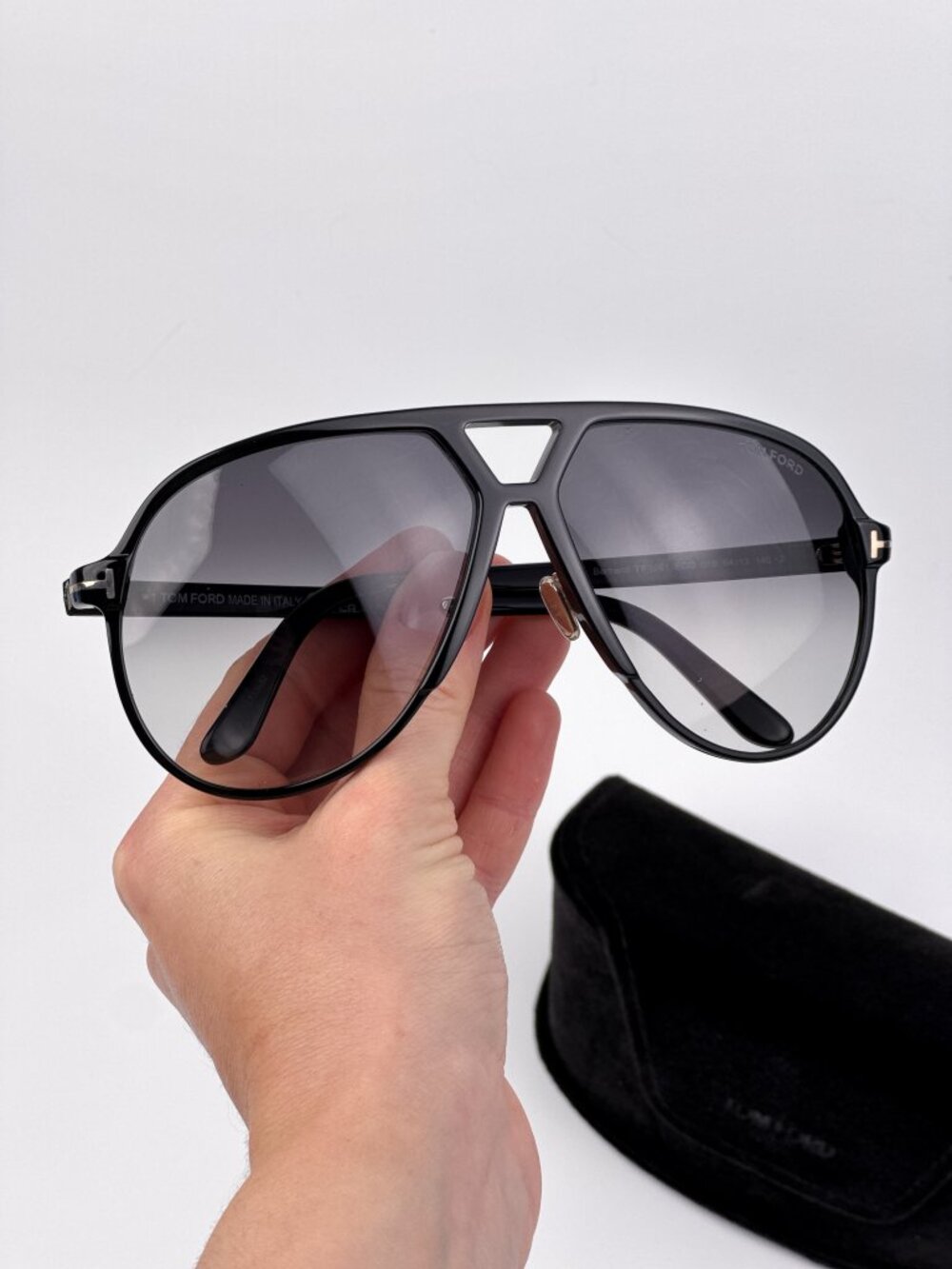 TOM FORD FT1061/S 01B SHINY BLACK PILOT SUNGLASSES